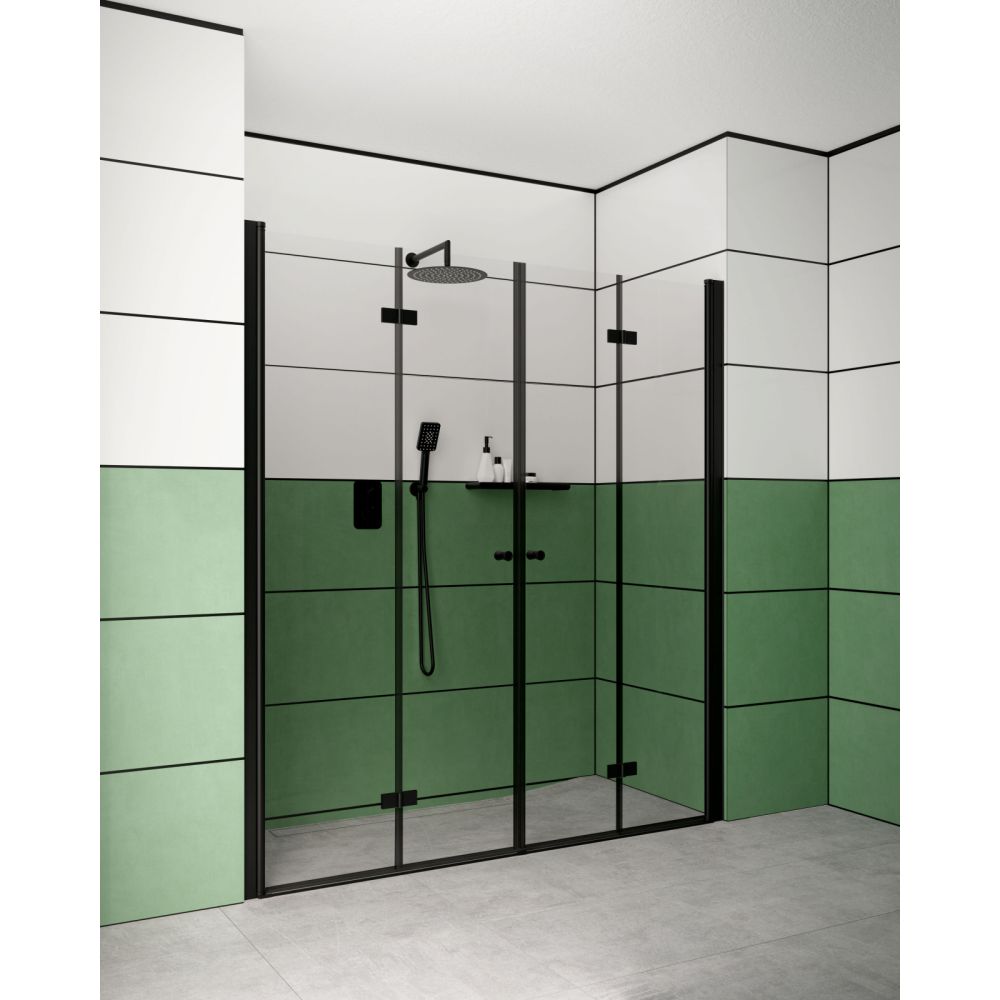 Cabina dus neagra formata din 2 usi rabatabile, 140x200 cm, Keria Plus, Deante [2]
