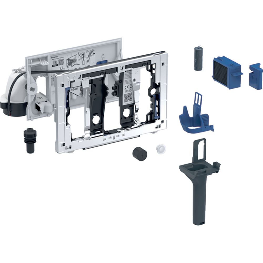 Modul Geberit DuoFresh actionare automata si insertie cartuse odorizante pentru rezervor incastrat Sigma 8 cm, crom lucios