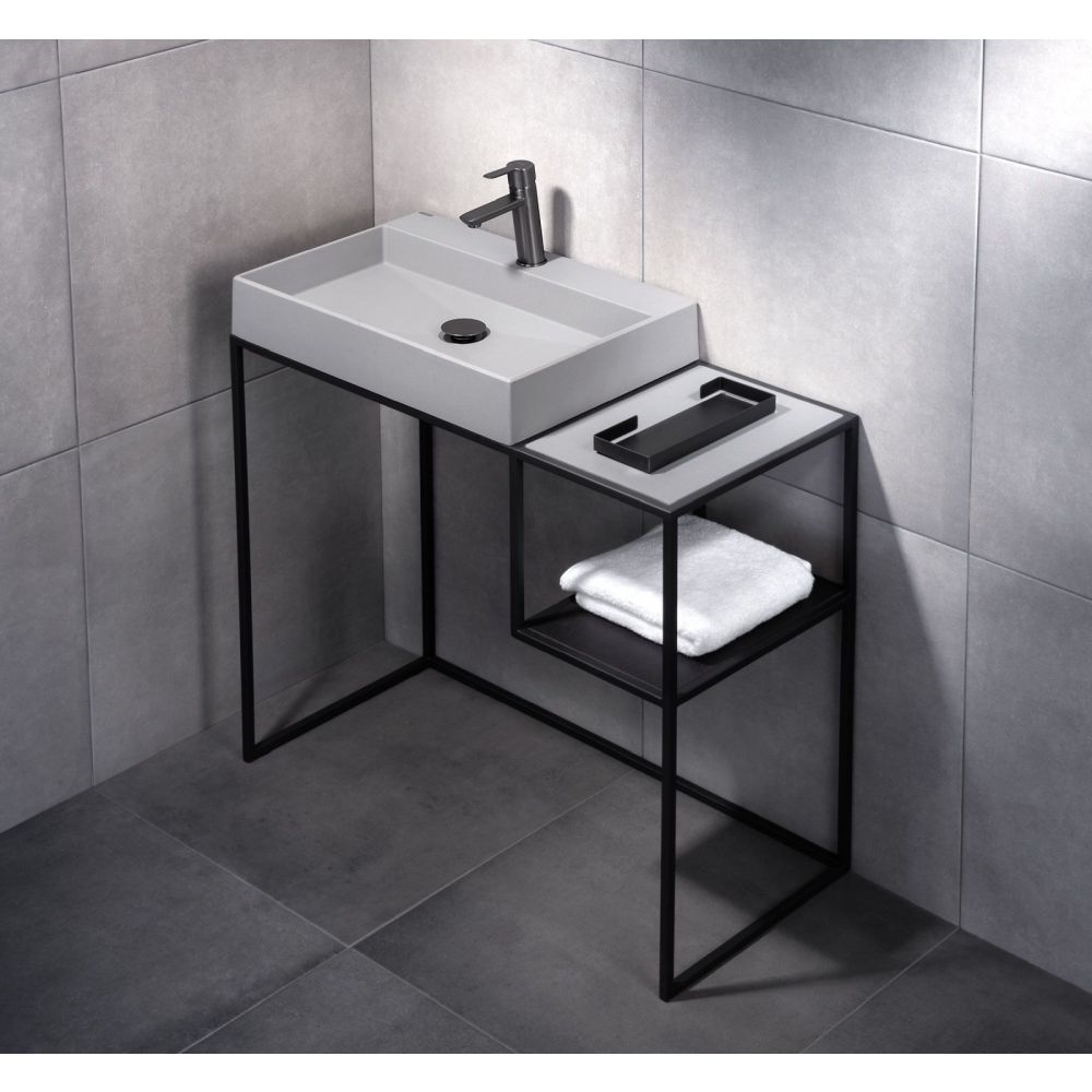 Cadru metalic negru pentru montare lavoar baie Correo, 90 cm [3]