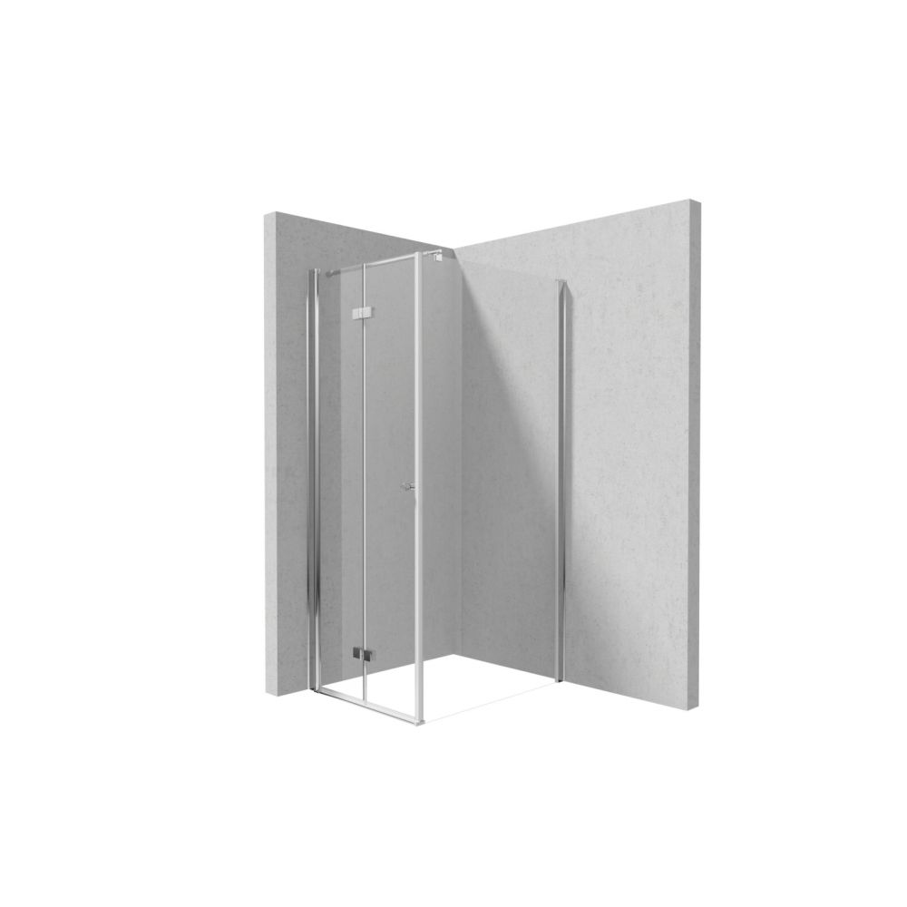 Cabina dus dreptunghiulara 80x70 cm, crom cu o usa batanta si un perete fix Deante Kerria Plus [2]