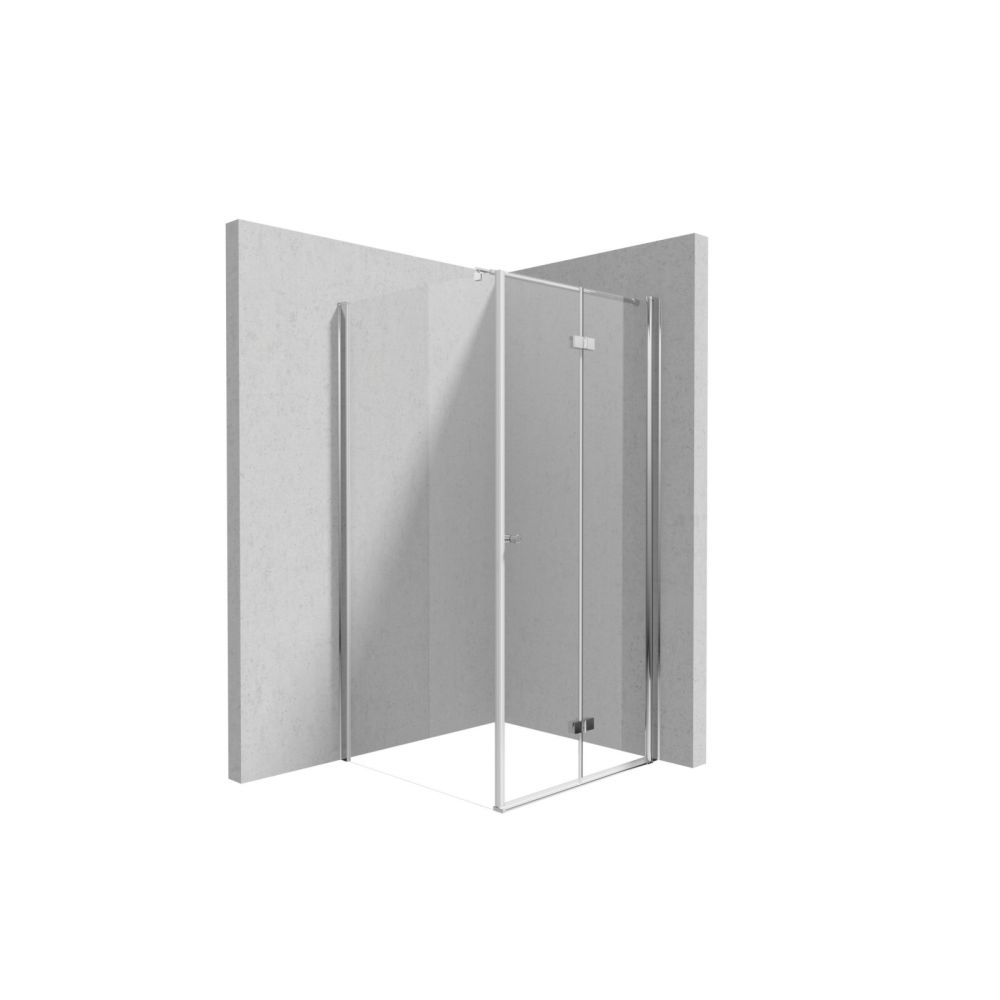 Cabina dus 100x60 cm crom cu perete fix si usa batanta Deante Kerria Plus [2]