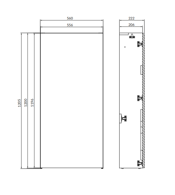 Dulap baie, pentru cadru deschis toaleta 56x120.5 cm, atracit, Cersanit Larga [2]