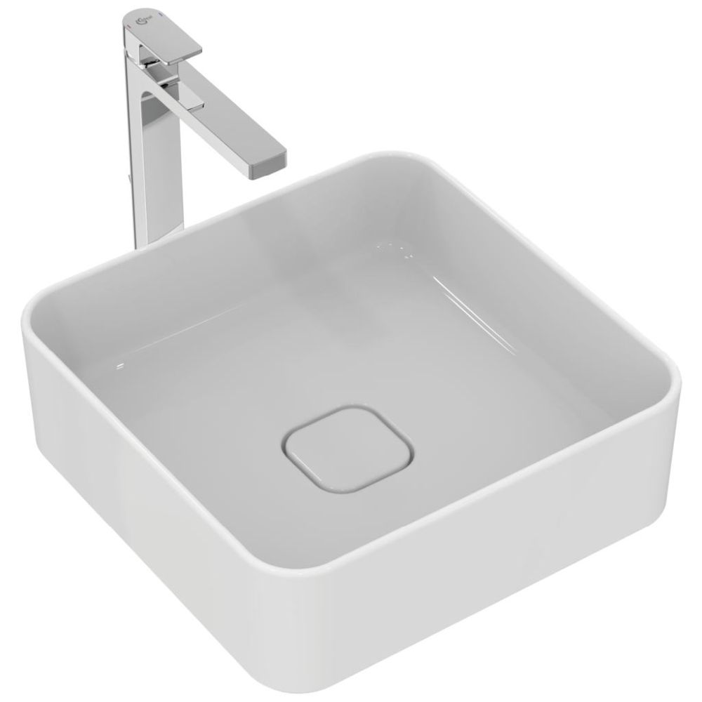 Lavoar pe blat alb 40 cm, patrat, Ideal Standard Strada II [2]