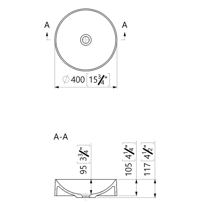 Lavoar pe blat Foglia Octavia din compozit, alb lucios, rotund, 40 x 40 cm [2]