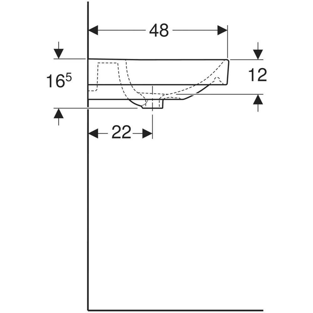 Lavoar baie suspendat alb 60 cm, dreptunghiular, Geberit Smyle Square [6]