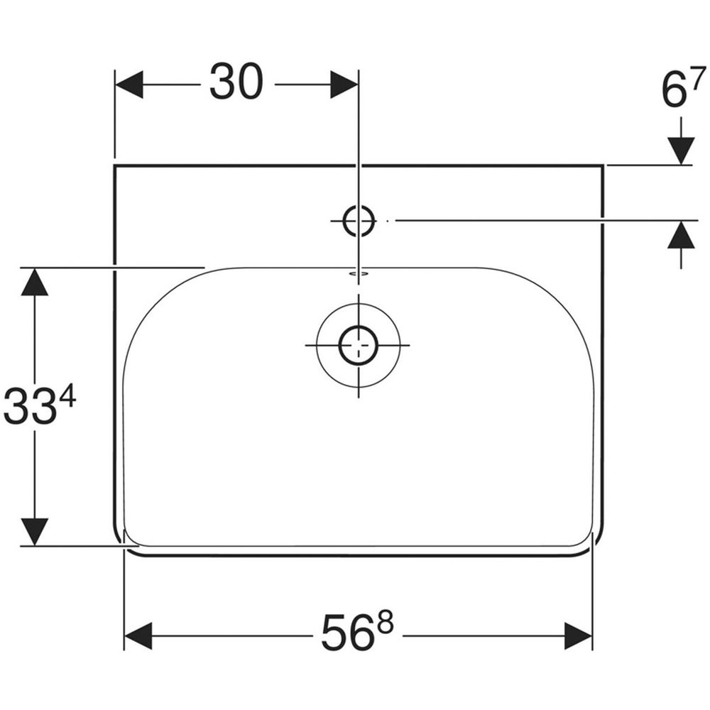 Lavoar baie suspendat alb 60 cm, dreptunghiular, Geberit Smyle Square [7]
