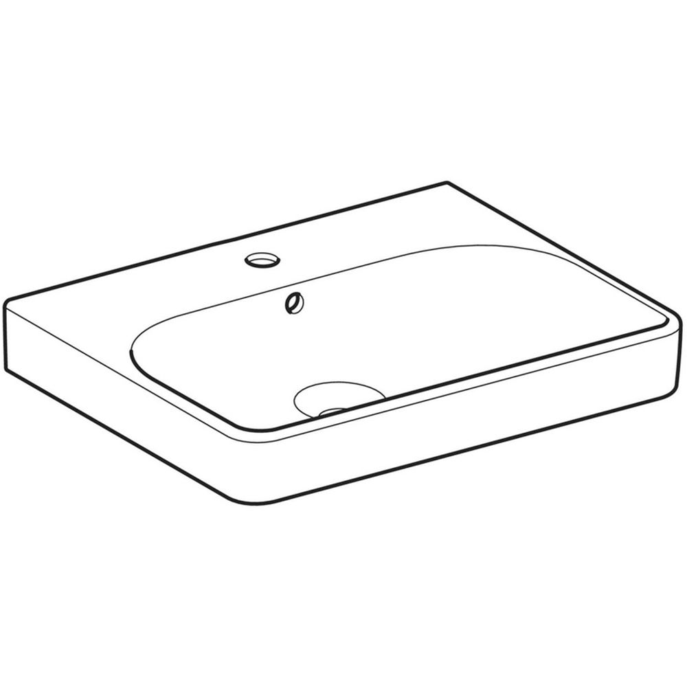Lavoar baie suspendat alb 60 cm, dreptunghiular, Geberit Smyle Square [4]