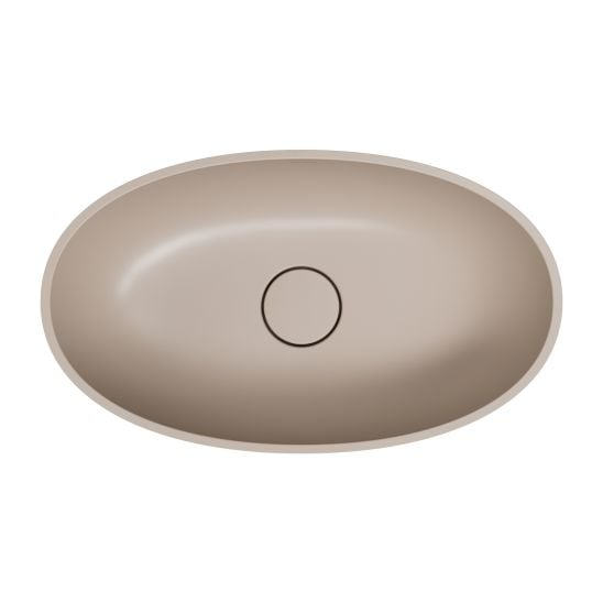 Lavoar baie 50x32 cm, oval, bej mat, Omnires Shell M+ [2]