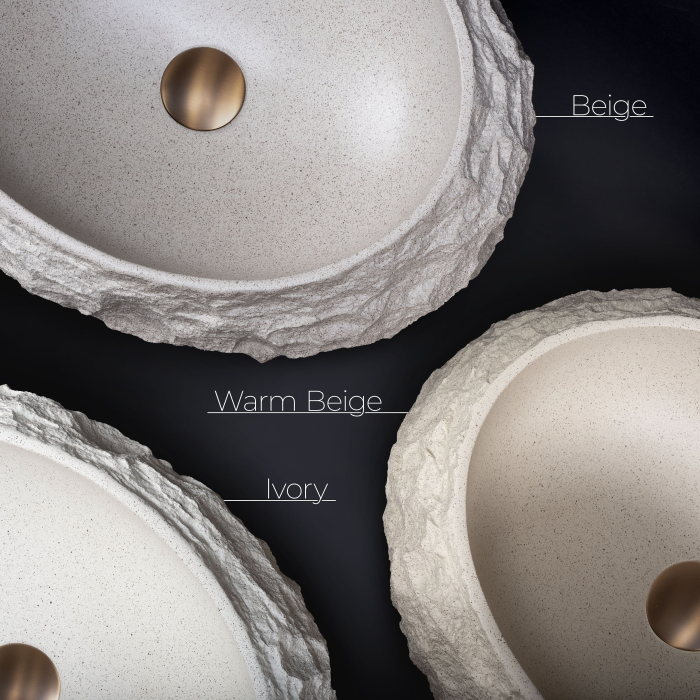 Lavoar baie 50x38 cm, oval, imitatie piatra, Rea Mika [9]