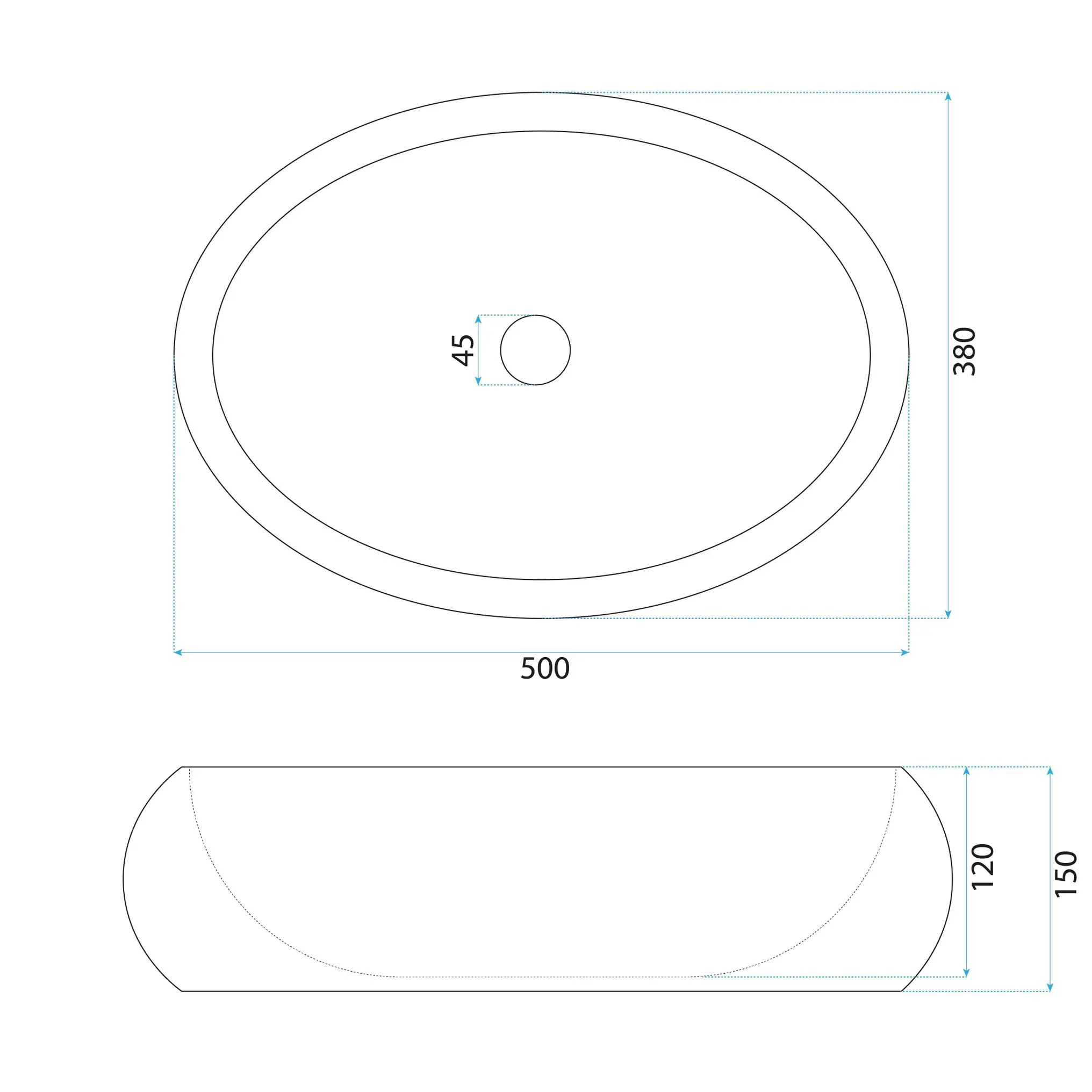 Lavoar baie 50x38 cm, oval, imitatie piatra, Rea Mika [11]