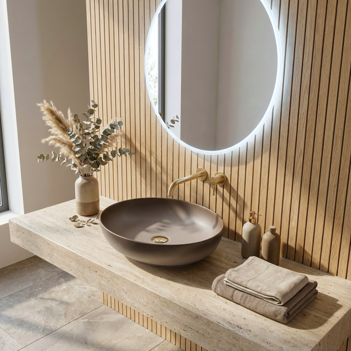 Lavoar baie 51x39 cm, oval, maro, Rea Carola Ombre [2]