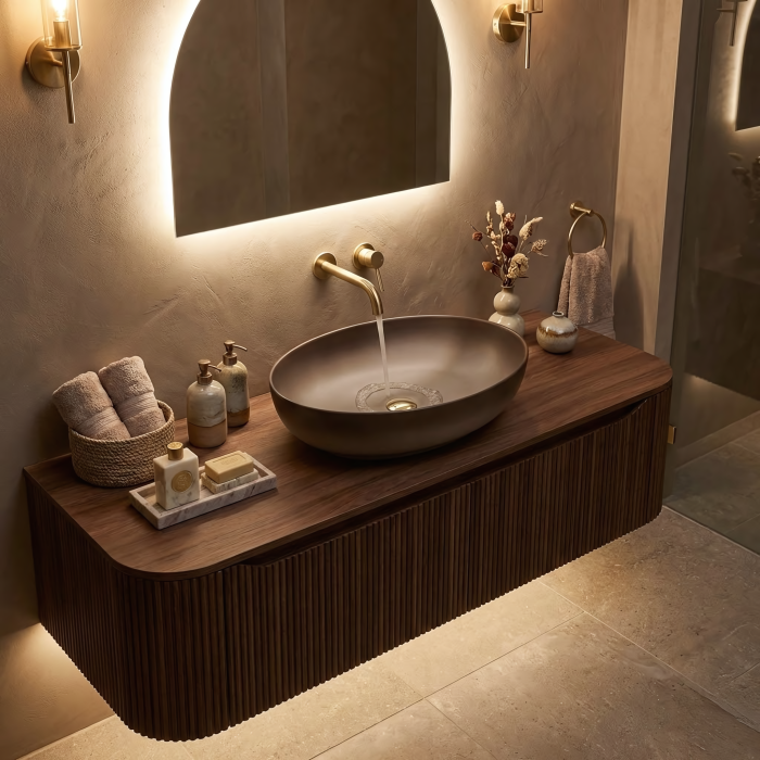 Lavoar baie 51x39 cm, oval, maro, Rea Carola Ombre [6]