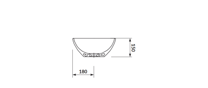 Lavoar baie cu montare pe blat 45 cm, alb lucios, asimetric, Cersanit Moduo [4]