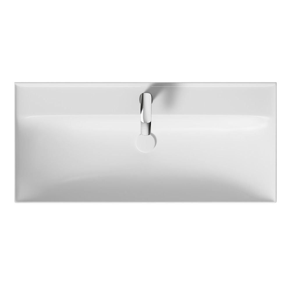 Lavoar suspendat alb 100 cm, dreptunghiular, Cersanit Larga [2]