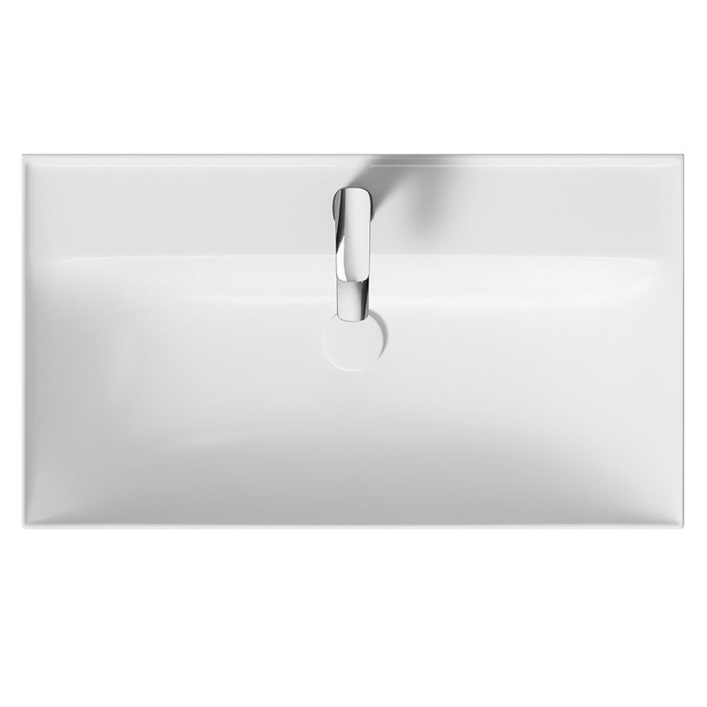 Lavoar suspendat alb 80 cm, dreptunghiular, Cersanit Larga [2]