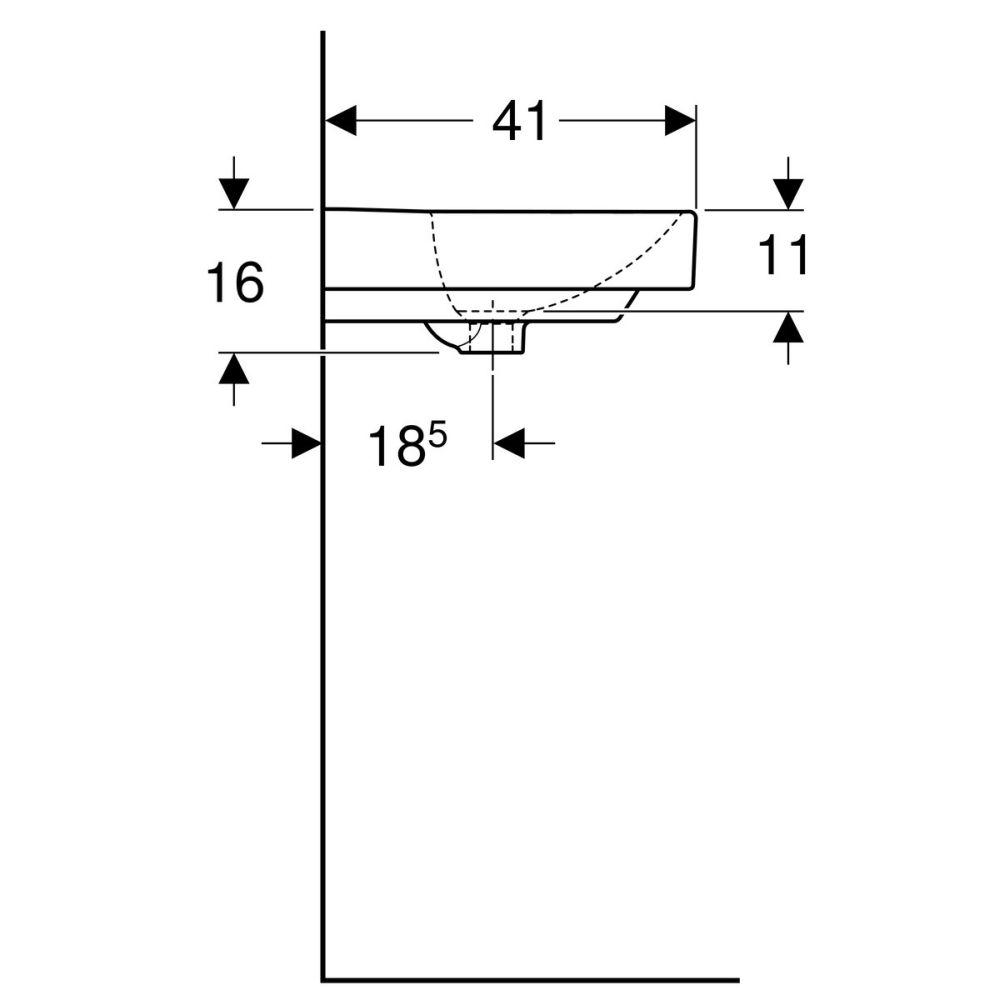 Lavoar baie alb 50 cm, dreptunghiular, Geberit Smyle [4]