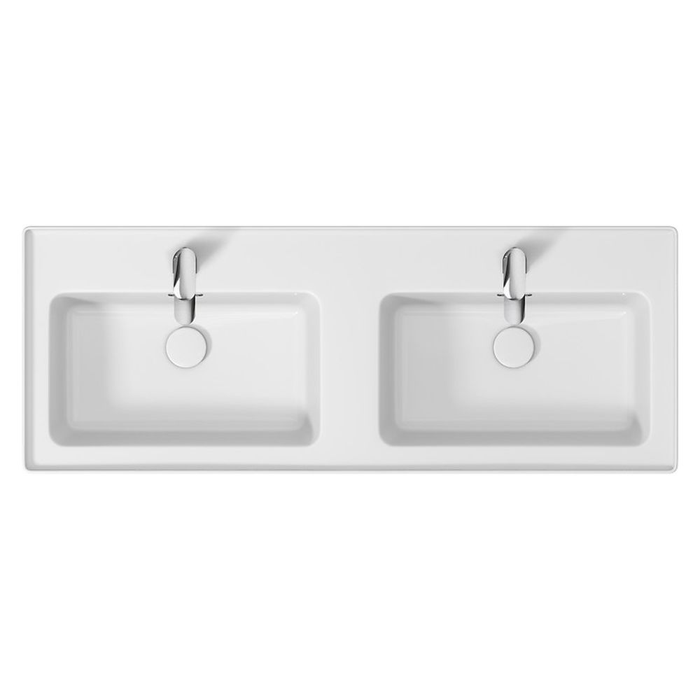 Lavoar dublu incastrat Cersanit Crea 120 cm, dreptunghiular, alb [2]