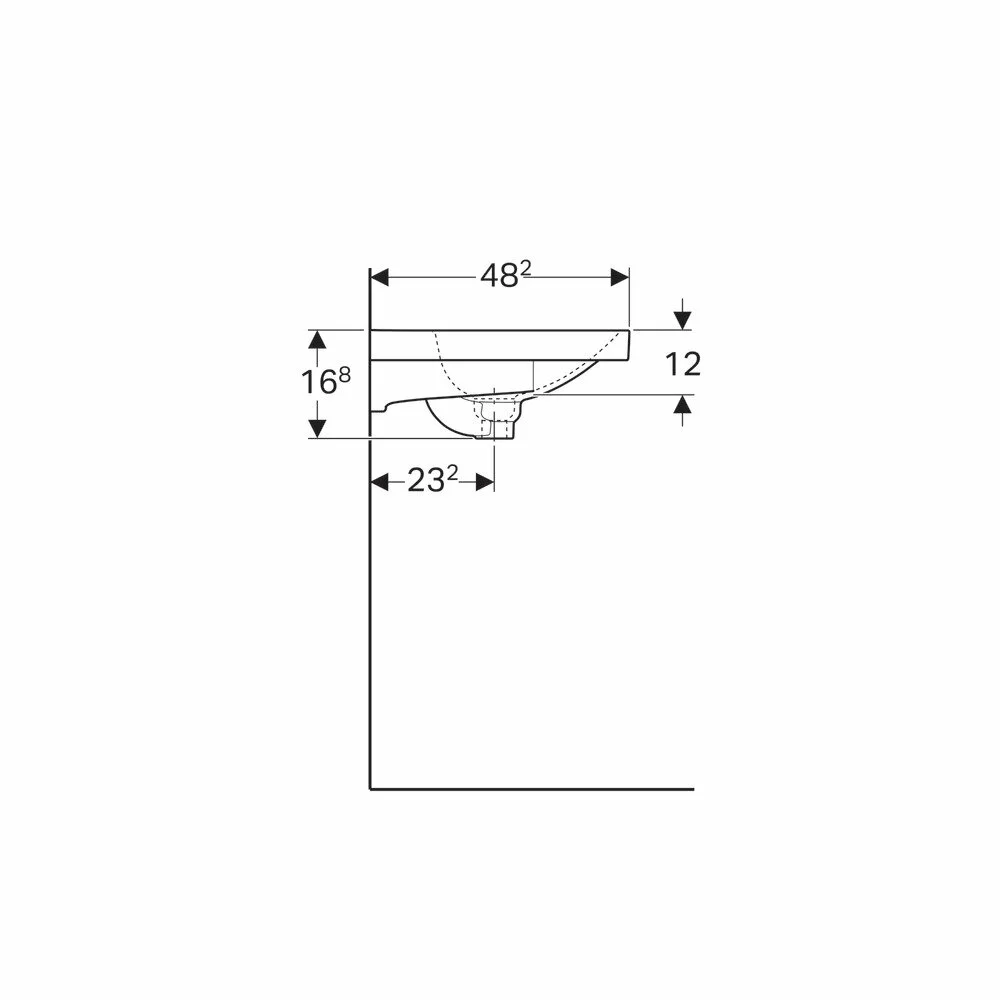 Lavoar baie incastrat alb 75 cm Geberit Acanto [5]