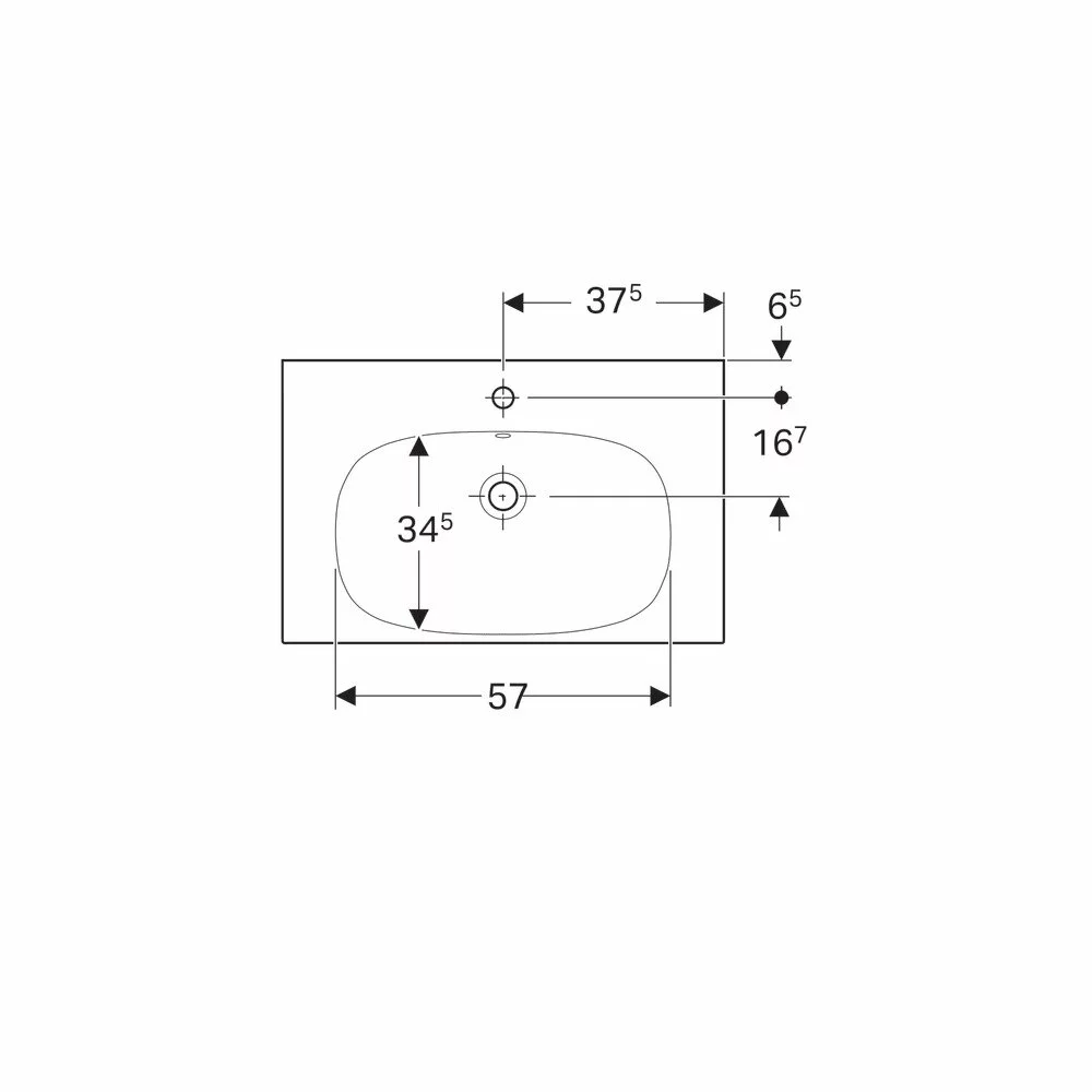 Lavoar baie incastrat alb 75 cm Geberit Acanto [3]