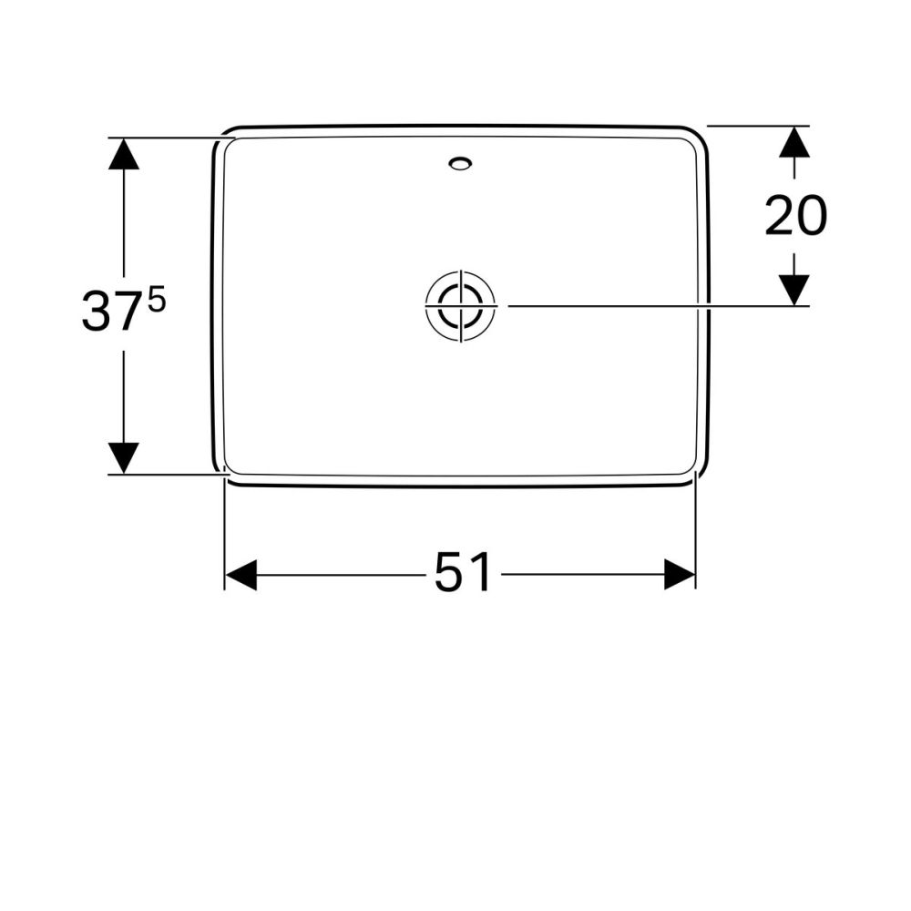 Lavoar baie incastrat alb 55 cm, dreptunghiular, Geberit VariForm [2]