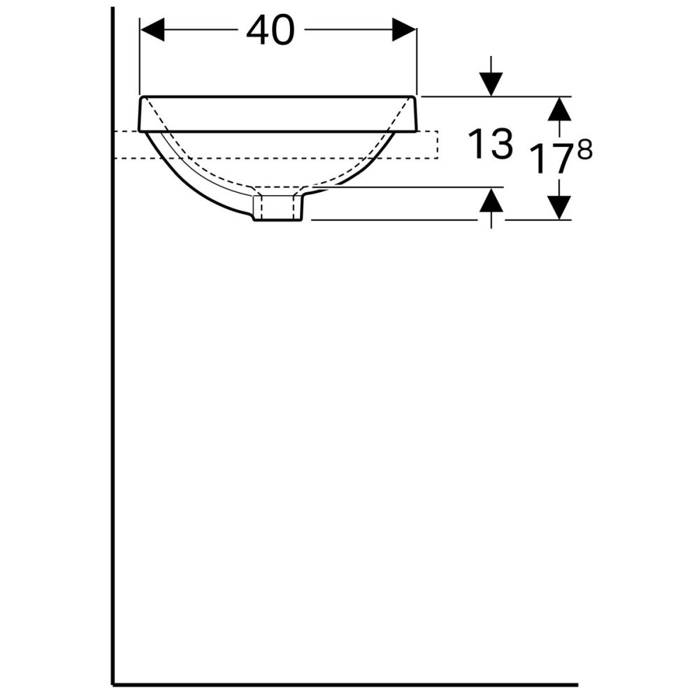 Lavoar baie incastrat alb 50 cm, oval, Geberit VariForm [4]