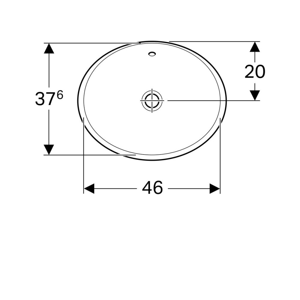 Lavoar baie incastrat alb 50 cm, oval, Geberit VariForm [2]