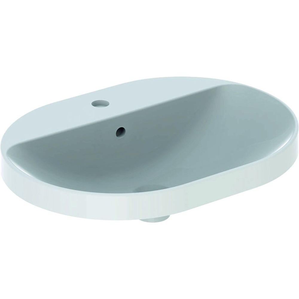 Lavoar baie incastrat alb 60 cm, oval, cu orificiu baterie, Geberit Variform Eliptic