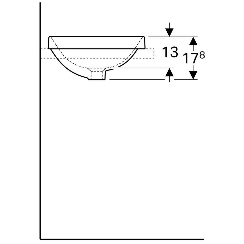 Lavoar baie incastrat alb 40 cm, rotund, Geberit VariForm [4]