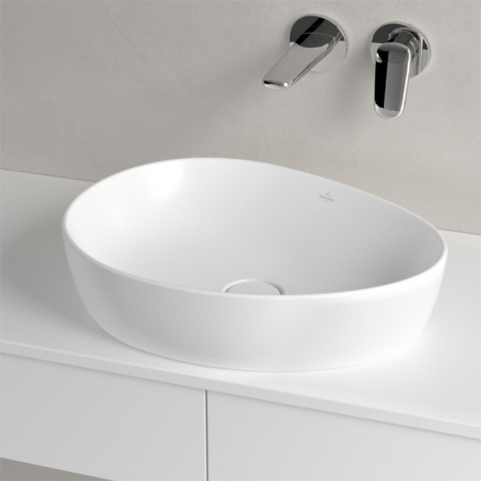Lavoar baie pe blat 51 cm, alp alpin, asimetric, Villeroy & Boch Antao [3]