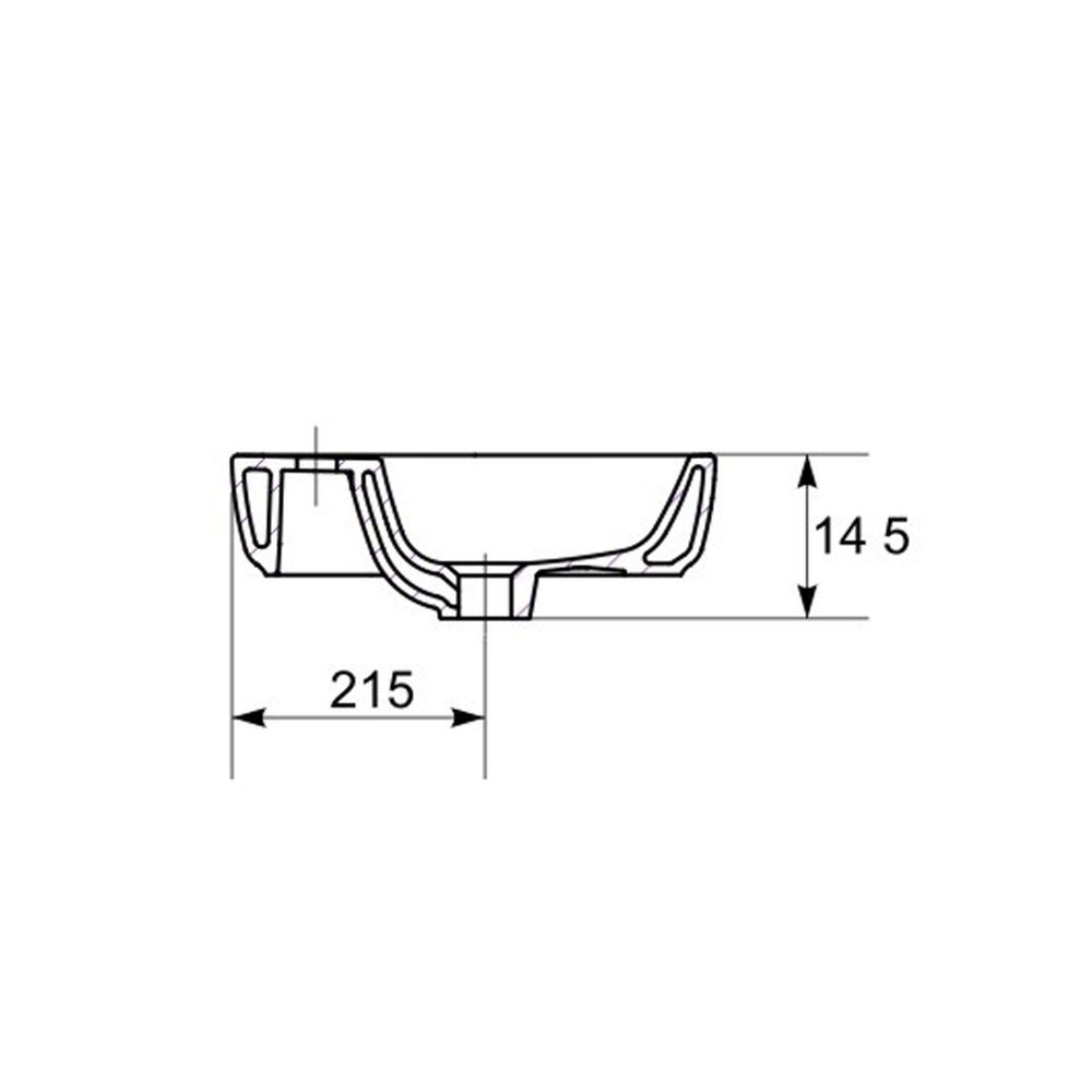 Lavoar pe blat alb lucios 60 cm, dreptunghiular, Cersanit Caspia [5]