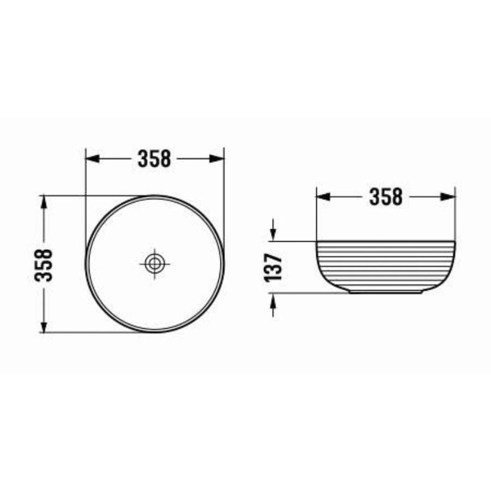 Lavoar baie pe blat, negru mat, rotund, linii 3D, Foglia, Line [3]