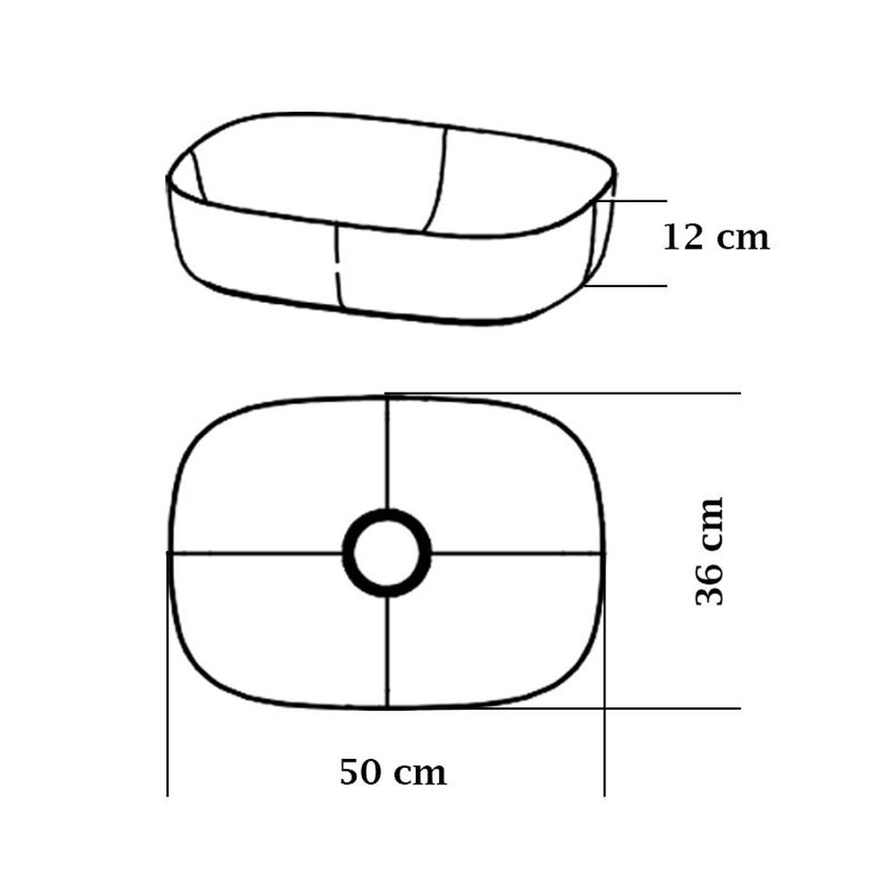 Lavoar baie pe blat din compozit alb 50 cm, ventil inclus, Kolpasan Alexis Lux [3]