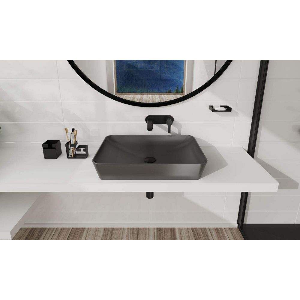 Lavoar pe blat antracit mat 60 cm, dreptunghiular, Deante Tess [4]