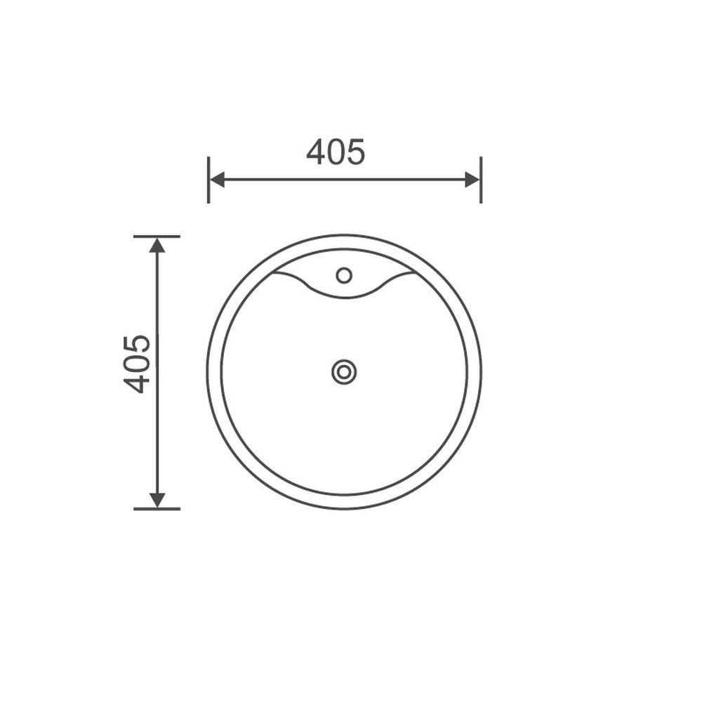 Lavoar pe blat alb lucios 40 cm, rotund, orificiu baterie, Fluminia Ibiza Grande New [7]