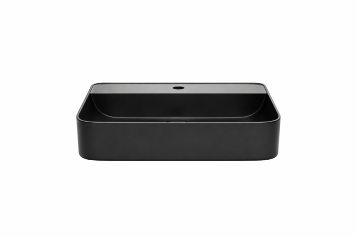 Lavoar baie pe blat, negru mat, dreptunghiular, cu orificiu baterie Foglia Golar [3]