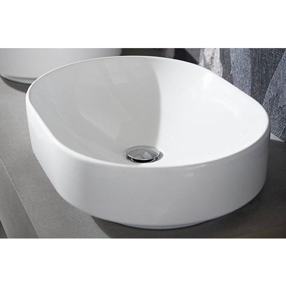 Lavoar baie pe blat alb 55 cm, oval, Geberit VariForm Eliptic [2]
