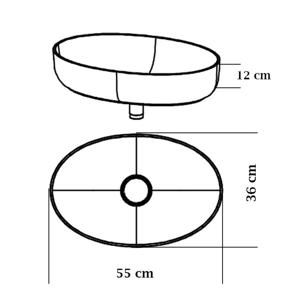 Lavoar baie pe blat din compozit alb 55 cm, ventil inclus, Kolpasan Alexis Soft [5]
