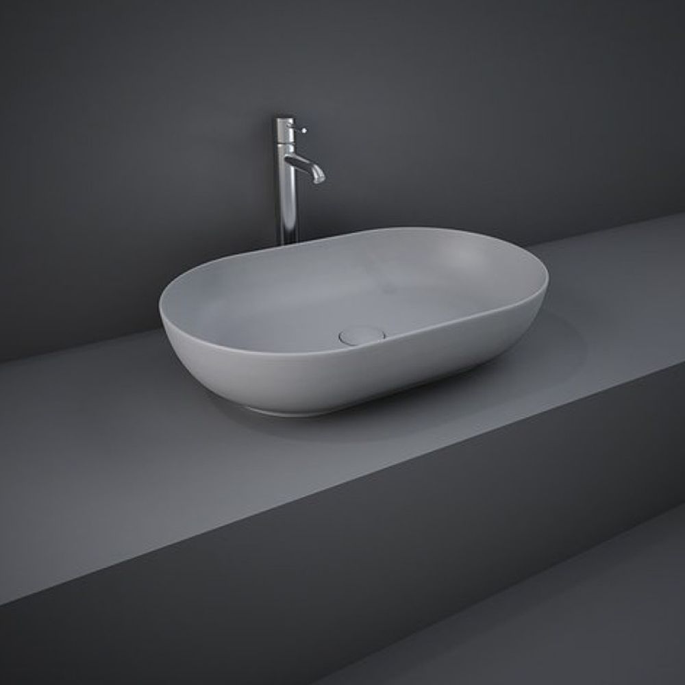 Lavoar baie pe blat gri mat 55 cm, oval, Rak Feeling [2]