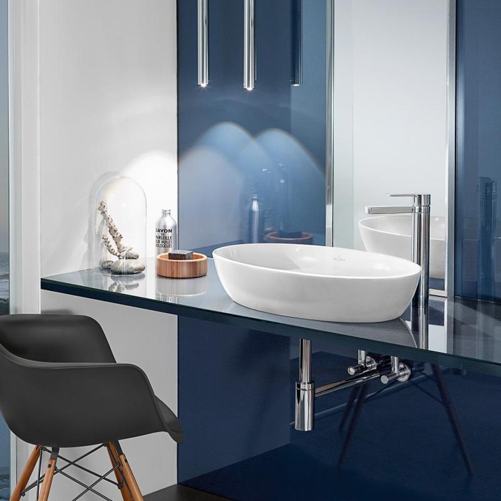 Lavoar baie pe blat alb 61 cm, oval, Titanceram, Villeroy & Boch, Artis [3]
