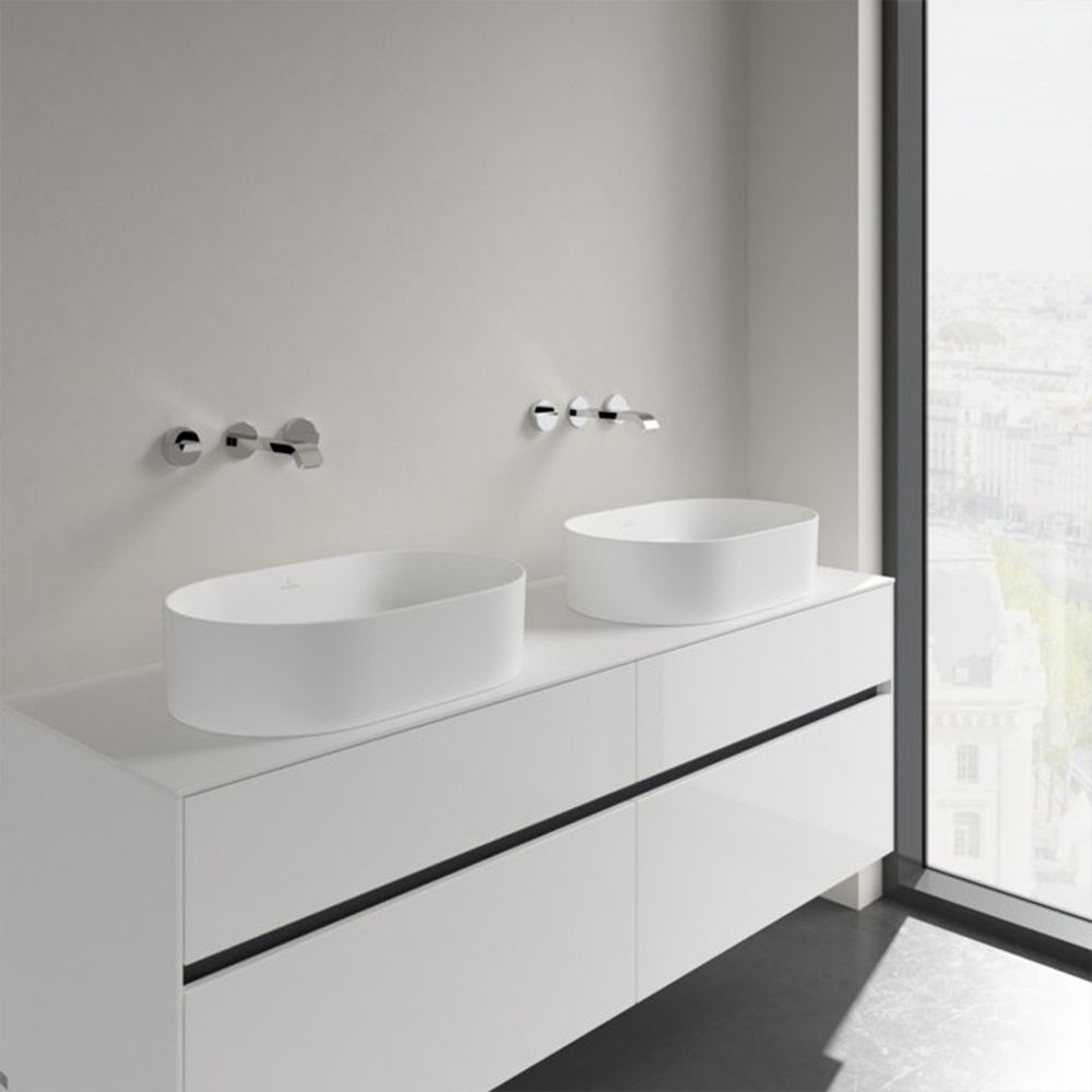 Lavoar baie pe blat alb 56 cm, oval, Villeroy & Boch, Collaro [2]