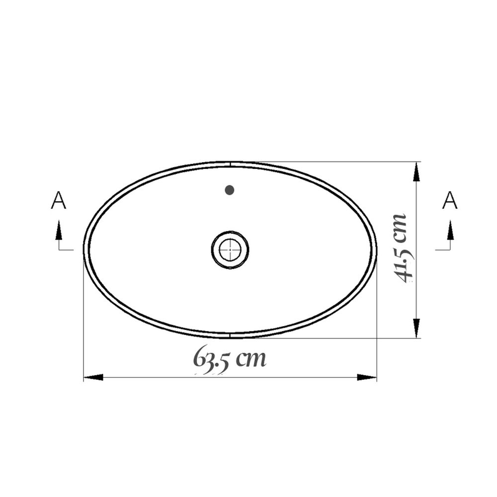 Lavoar pe blat alb lucios 64 cm, oval, cu preaplin, Fluminia Nil [9]