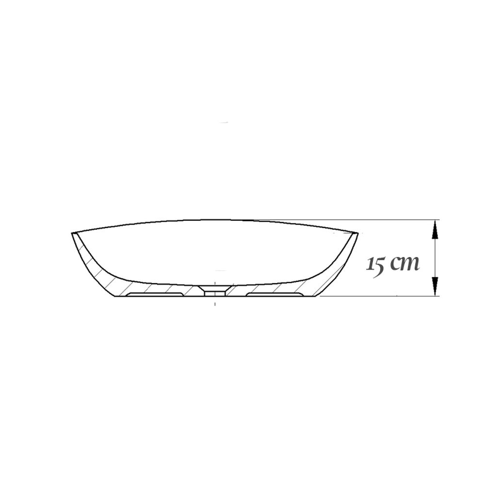 Lavoar pe blat alb lucios 64 cm, oval, cu preaplin, Fluminia Nil [8]