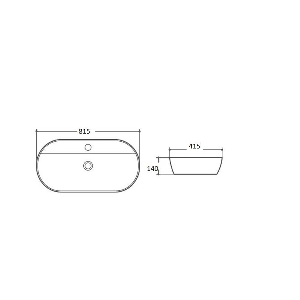 Lavoar pe blat alb lucios 80 cm, oval, Fluminia Cassandra [8]