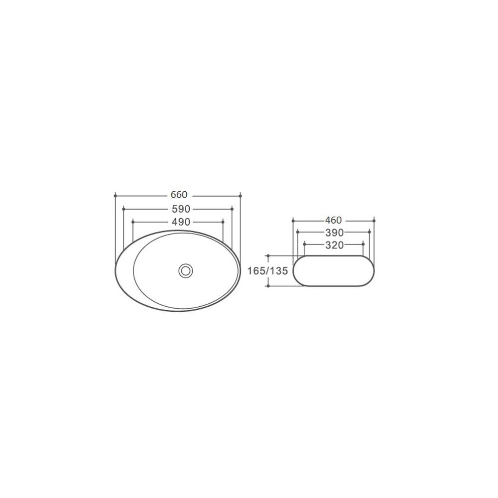 Lavoar pe blat alb lucios 66 cm, oval, Fluminia Egg Maxi [8]