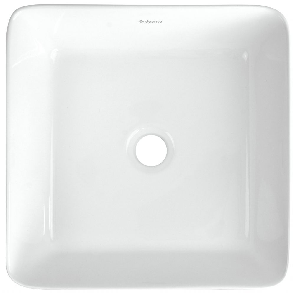 Lavoar baie pe blat alb 35 cm, patrat, Deante Jasmin [3]