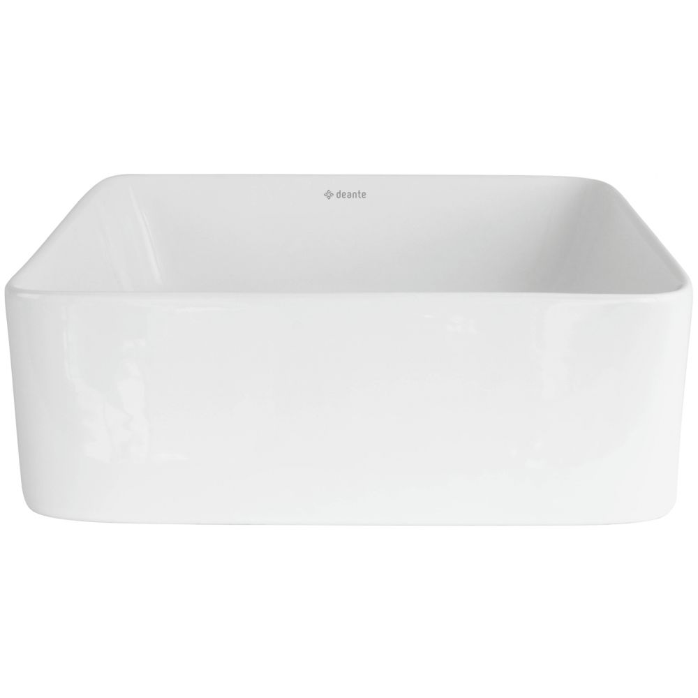Lavoar baie pe blat alb 35 cm, patrat, Deante Jasmin [2]