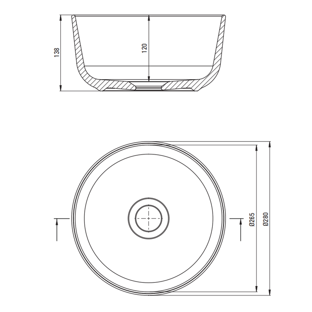 Lavoar baie pe blat alb 28 cm, rotund, Deante Jasmin [4]