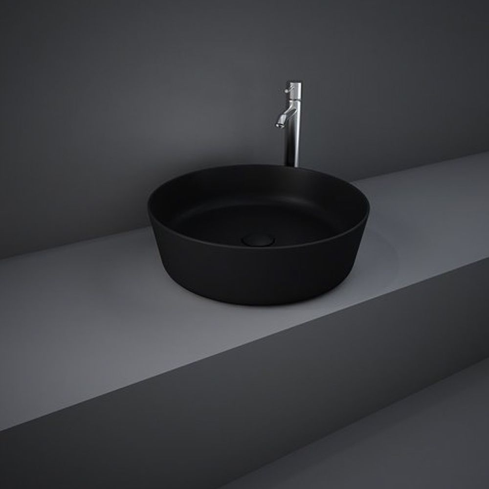 Lavoar baie pe blat negru mat 42 cm, rotund, Rak Feeling [2]