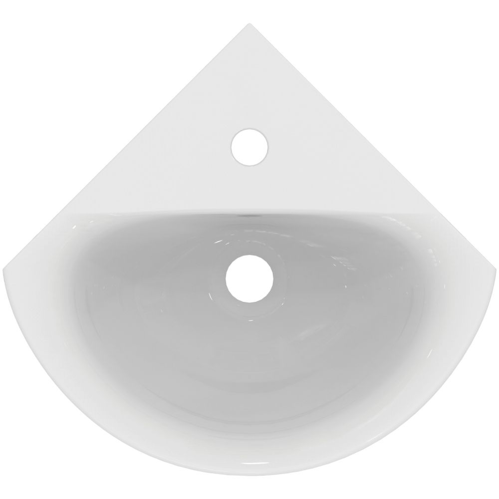 Lavoar baie pe colt alb 48 cm, orificiu baterie si preaplin, Ideal Standard Connect Space [3]
