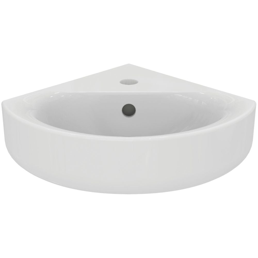 Lavoar baie pe colt alb 48 cm, orificiu baterie si preaplin, Ideal Standard Connect Space [2]